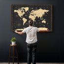 Personalized World Map Wall Art Canvas Print – Custom Push