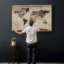 Customize Push Pin World Map Wall Art Canvas Print – by MyGreatCanvas | Canvas Wall Art Prints | Photo Prints & Wall Decor