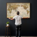 Personalized Push Pin World Map Canvas Print – Custom