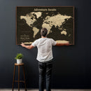 Custom Push Pin World Map Wall Art Canvas Print –