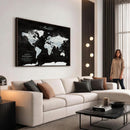 Custom Push Pin World Map Wall Art Canvas Print – Custom