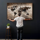 Personalized World Map Wall Art Canvas Print – Customizable