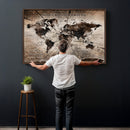 Personalized World Map Wall Art Canvas Print – Customizable