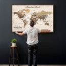 Framed Push Pin World Map Canvas Print – Custom Framed by MyGreatCanvas | Canvas Wall Art Prints | Photo Prints & Wall Decor