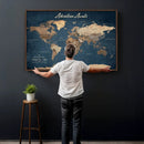 Personalized Vintage Push Pin World Map Canvas Print – by MyGreatCanvas | Canvas Wall Art Prints | Photo Prints & Wall Decor