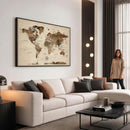 World Map Canvas Print – Framed Detailed Map of the World
