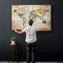 Personalized World Map Canvas Print – Colorful Watercolor by MyGreatCanvas | Canvas Wall Art Prints | Photo Prints & Wall Decor