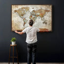World Map Wall Art Canvas Print, Modern Decorative Framed Map Artwork Prints for Living Room, Office, Bedroom Wall Decor by MyGreatCanvas | Canvas Wall Art Prints | Photo Prints & Wall Decor