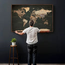 Vintage World Map Canvas Wall Art – Framed Travel Map for by MyGreatCanvas | Canvas Wall Art Prints | Photo Prints & Wall Decor