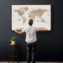 Framed Large World Map Canvas Print for Office Decor by MyGreatCanvas | Canvas Wall Art Prints | Photo Prints & Wall Decor