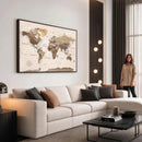 World Map Canvas Print – Framed Detailed Map of the World