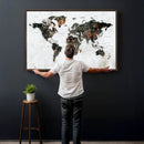 Large World Map Canvas Print – Framed Travel Map Wall Art