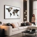 Large World Map Canvas Print – Framed Travel Map Wall Art