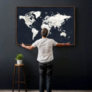 Black World Map Wall Art Canvas Print for Home Office and by MyGreatCanvas | Canvas Wall Art Prints | Photo Prints & Wall Decor