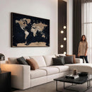 Grunge Wall Art World Map Canvas Print