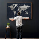 Colorful Watercolor World Map Canvas Print – Vibrant Framed