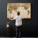 Vintage Detailed World Map Wall Art Canvas Print – Antique
