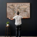 Grunge World Map Canvas Wall Art - Vintage Aged World Map by MyGreatCanvas | Canvas Wall Art Prints | Photo Prints & Wall Decor