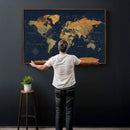 Modern World Map Canvas Print – Framed Detailed Map of the by MyGreatCanvas | Canvas Wall Art Prints | Photo Prints & Wall Decor