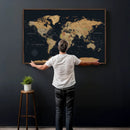 Framed Large World Map Wall Art Canvas Print – Stunning by MyGreatCanvas | Canvas Wall Art Prints | Photo Prints & Wall Decor