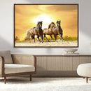 Wild Horses Wall Art Canvas Print – Framed Galloping Herd