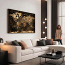World Map Canvas Print, Modern Decorative Framed Map Artwork