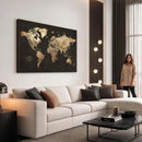 Framed World Map with Pin Canvas Print – Detailed World Map