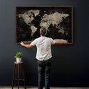 Detailed World Map Wall Art Print - Large Framed World Map