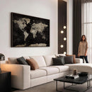 Detailed World Map Wall Art Print - Large Framed World Map