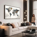 World Map Wall Art Canvas Print for Office Wall Decor