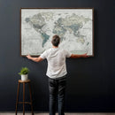 Neutral Vintage World Map Canvas Wall Art Print, Classic Map by MyGreatCanvas | Canvas Wall Art Prints | Photo Prints & Wall Decor