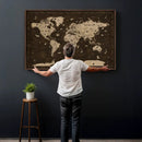 Colorful World Map Canvas Wall Art with Landmarks – Framed by MyGreatCanvas | Canvas Wall Art Prints | Photo Prints & Wall Decor