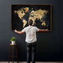 World Map Canvas Wall Art with Famous Landmarks – Framed by MyGreatCanvas | Canvas Wall Art Prints | Photo Prints & Wall Decor