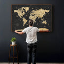 Vintage Blue and Brown World Map Canvas Wall Art – Framed by MyGreatCanvas | Canvas Wall Art Prints | Photo Prints & Wall Decor