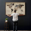 Neutral Watercolor World Map Canvas Wall Art – Framed Earth by MyGreatCanvas | Canvas Wall Art Prints | Photo Prints & Wall Decor