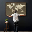 Vintage World Map Canvas Print – Framed Travel Map Wall Art
