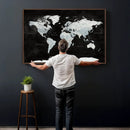 World Map Canvas Print – Framed Push Pin Wall Art, Color by MyGreatCanvas | Canvas Wall Art Prints | Photo Prints & Wall Decor