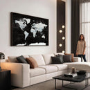World Map Canvas Print – Framed Push Pin Wall Art, Color