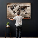 Black and White World Map Canvas Print – Framed Wall Art for by MyGreatCanvas | Canvas Wall Art Prints | Photo Prints & Wall Decor