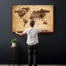 Modern Red and Gray World Map Canvas Print – Framed Wall Art by MyGreatCanvas | Canvas Wall Art Prints | Photo Prints & Wall Decor