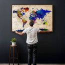 Colorful World Map Canvas Wall Art – Abstract Watercolor Map by MyGreatCanvas | Canvas Wall Art Prints | Photo Prints & Wall Decor