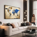 World Map Canvas Print – Colorful Abstract Travel Map,