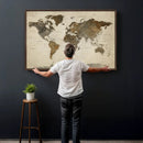 Vintage World Map Canvas Wall Art – Framed Travel Map for by MyGreatCanvas | Canvas Wall Art Prints | Photo Prints & Wall Decor