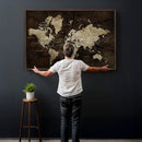 Blue World Map Canvas Wall Art – Framed Modern Travel Map by MyGreatCanvas | Canvas Wall Art Prints | Photo Prints & Wall Decor