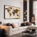 World Map Canvas Print – Framed Travel Map Wall Art for
