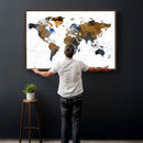 World Map Wall Art Canvas Print, Modern Decorative Framed by MyGreatCanvas | Canvas Wall Art Prints | Photo Prints & Wall Decor