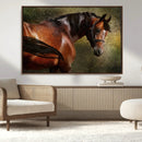 Majestic Brown Horse Wall Art Canvas Print – Framed