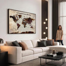 Custom Push Pin Map Wall Art Canvas Print – Personalized