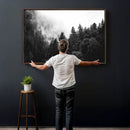 Black White Forest Wall Art Canvas Print, Misty Pine Tree by MyGreatCanvas | Canvas Wall Art Prints | Photo Prints & Wall Decor
