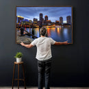 Boston Wall Art Canvas Print, Boston City Downtown Night by MyGreatCanvas | Canvas Wall Art Prints | Photo Prints & Wall Decor